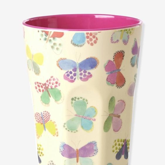 Gobelet mélamine enfant BUTTERFLY rice 400 ml beige