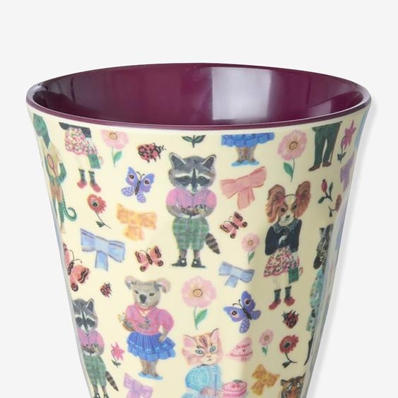 Gobelet mélamine enfant Nathalie Lété rice 250 ml bordeaux