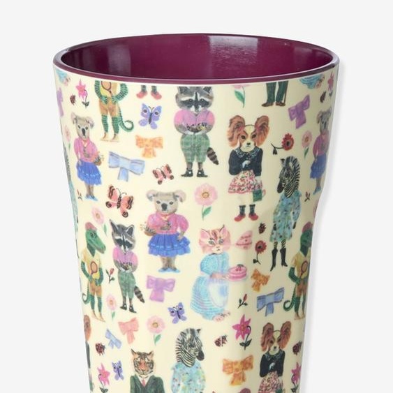 Gobelet mélamine enfant Nathalie Lété rice 400 ml bordeaux