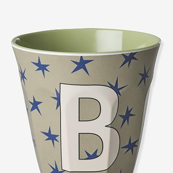 Gobelet moyen en mélamine avec étoiles LETTRE B rice, 250 ml multicolore