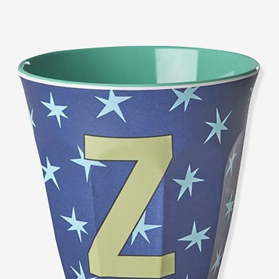 Gobelet moyen en mélamine avec étoiles LETTRE Z rice, 250 ml multicolore