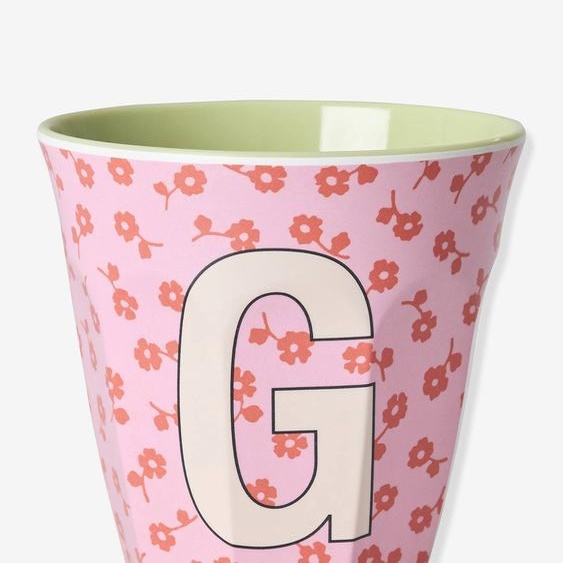 Gobelet moyen en mélamine avec fleurs LETTRE G rice, 250 ml multicolore