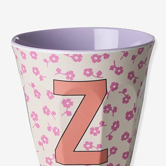 Gobelet moyen en mélamine avec fleurs LETTRE Z rice, 250 ml multicolore