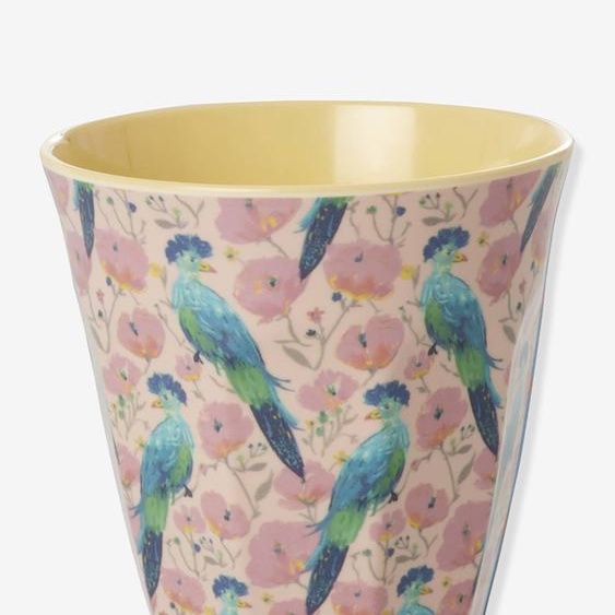 Gobelet moyen en mélamine EXOTIC BIRD rice 250 ml rose