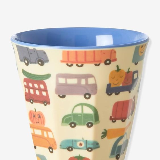 Gobelet moyen en mélamine pour enfants HAPPY CARS rice 250 ml multicolore