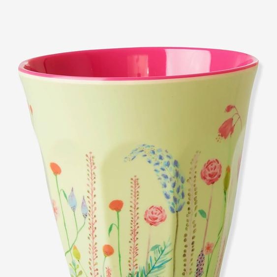Gobelet moyen en mélamine SUMMER FLOWERS rice, 250 ml menthe