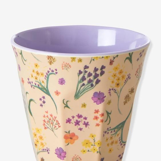 Gobelet moyen en mélamine WILD FLOWER rice, 250 ml jaune pâle