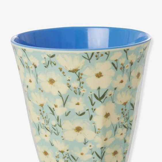 Gobelet moyen modèle en mélamine SUMMER BLOOM rice 250 ml bleu ciel