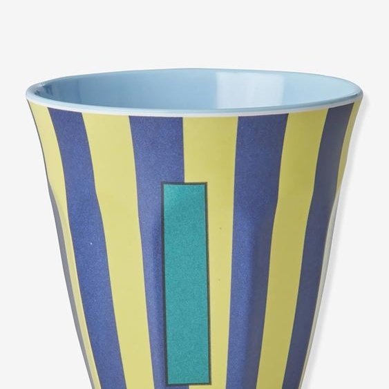 Gobelet rayé en mélamine LETTRE I rice, Medium 250 ml multicolore