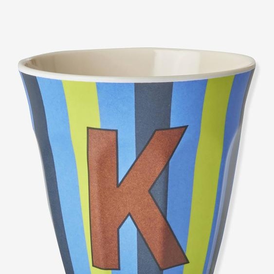 Gobelet rayé en mélamine LETTRE K rice, Medium 250 ml multicolore