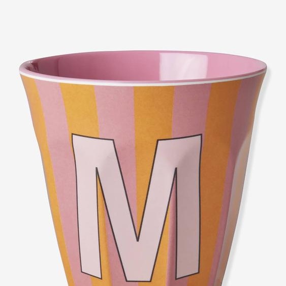 Gobelet rayé en mélamine LETTRE M rice, Medium 250 ml multicolore