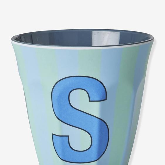 Gobelet rayé en mélamine LETTRE S rice, Medium 250 ml multicolore