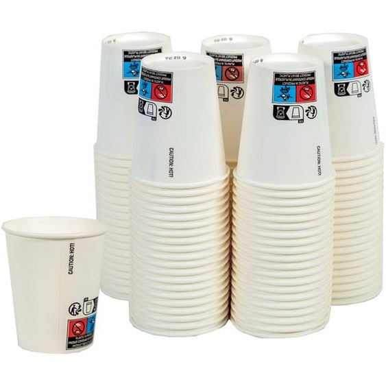 Gobelets en carton, 18 cl, blanc, lot de 100