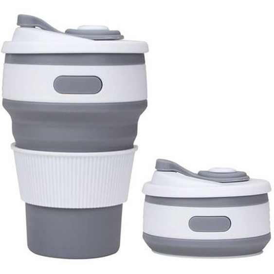 Gobelets pliables en silicone, paquet de 2 gobelets de voyage pliables sans BPA