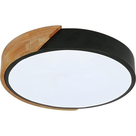 Goeco - led Plafonnier, 24W plafonnier bois Moderne Rond Blanc Froid 6000K Ø30CM Chambre la Cuisine le Salon le Balcon et le Couloir
