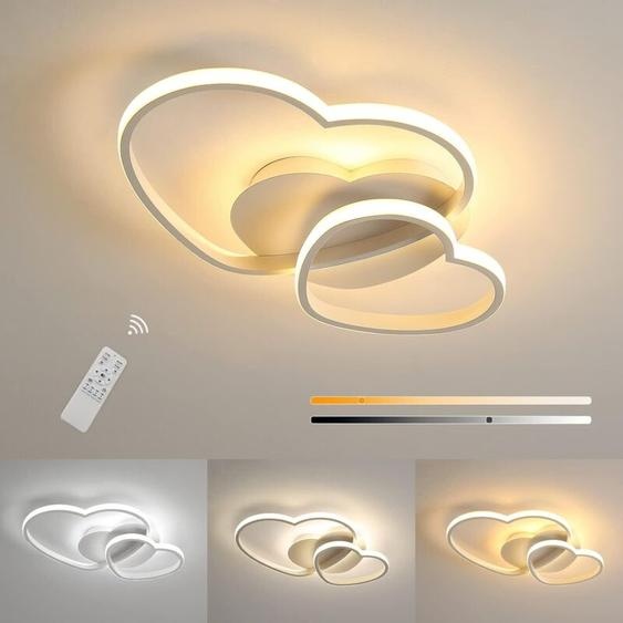 Goeco - led Plafonnier Dimmable Moderne avec Télécommande Silice et Aluminium pour Salon Salle à manger Bureau L50 W45 H8cm 40W
