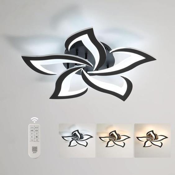 Goeco - Plafonnier led 40W 4600LM Dia 60cm 3000-6000K avec Télécommande Luminaire Moderne de Pétale pour Salon Cuisine Salle de Bain Chambre Salle à