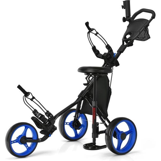 GOFLAME Chariot de golf en aluminium avec porte-parapluie, chariot de golf à 3 roues, chariot de golf tr/min