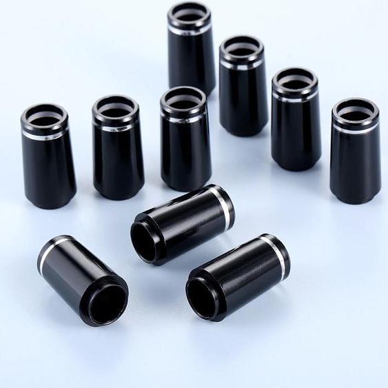 gohantee Embouts de Club de Golf en plastique noir, avec anneau unique en argent, pointe de remplacement, taille 0.370 pour fers, accessoires darbres de Club de Golf, 10 pièces