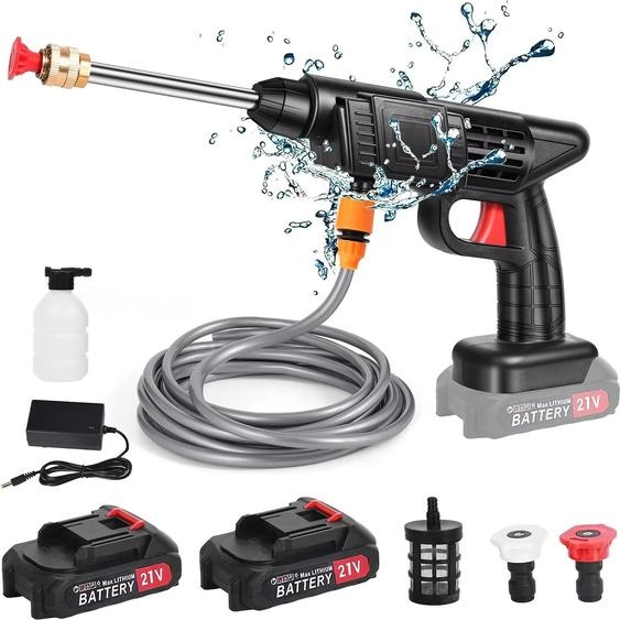 Gold Nettoyeur haute pression sur batterie, 200W 30 bar pistolet à eau, pour batterie Makita 18V, avec 2 batteries