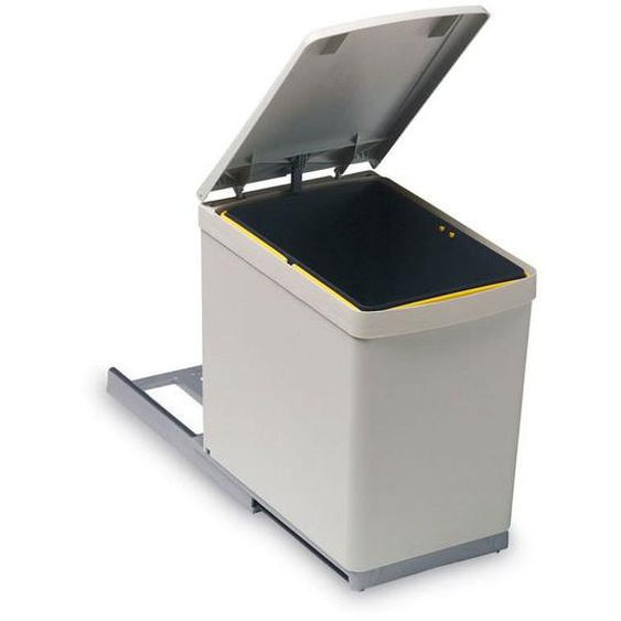 Gollinucci - Poubelle coulissante 1 seau - Contenance : 16 l - Décor : Gris - Hauteur : 360 mm - Largeur : 230 mm - Matériau : pp - Nombre de seaux :