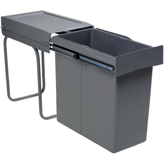 Gollinucci - Poubelle coulissante 40l 1 seau - Amortisseur : Sans - Contenance : 40 l - Décor : Anthracite - Hauteur : 537 mm - Largeur : 255 mm