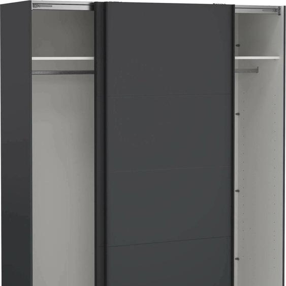 Gomer - Garde-robe 2 portes, 179x220 cm Gris, Porte-manteaux