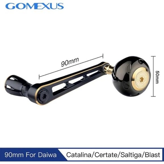 GOMEXUS-Poignée dalimentation pour Daiwa, Saltiga, Shimano, Stella SW, Twin Power SW avec bouton en titane, LMY-TB50