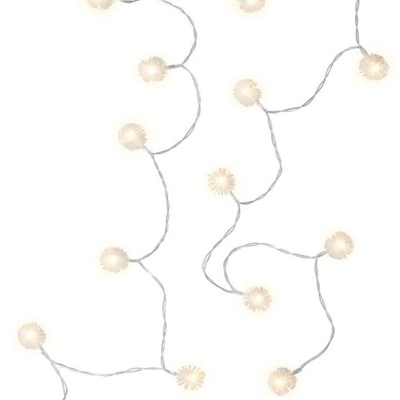 Goobay 60273 Guirlande lumineuse à 20 LED Boule de neige avec fonction minuterie, blanc chaud (3000 K), fonctionne sur piles