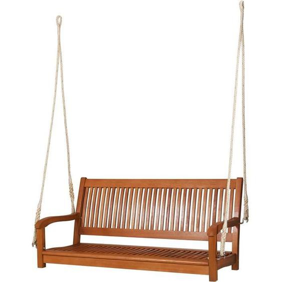 GOPLUS Balancelle de Jardin à 2 Places en Acacia, Chaise de Balançoire avec Siège en S, Accoudoirs Courbés, 126X62X60 CM