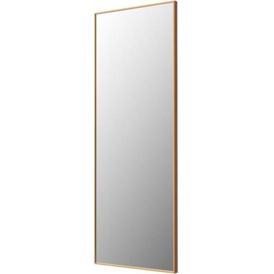 GOPLUS Miroir Pleine Longueur 150x56CM,Miroir Rectangulaire sur Pied avec Cadre en Aluminium,Verre Antidéflagrant,Doré