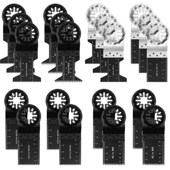 Gotrays - 20 Piece Multi-Tool Blade, Oscillating Tool Blade Set, Soft Metal Wood Oscillating Multi-Tool Quick Release Saw Blade