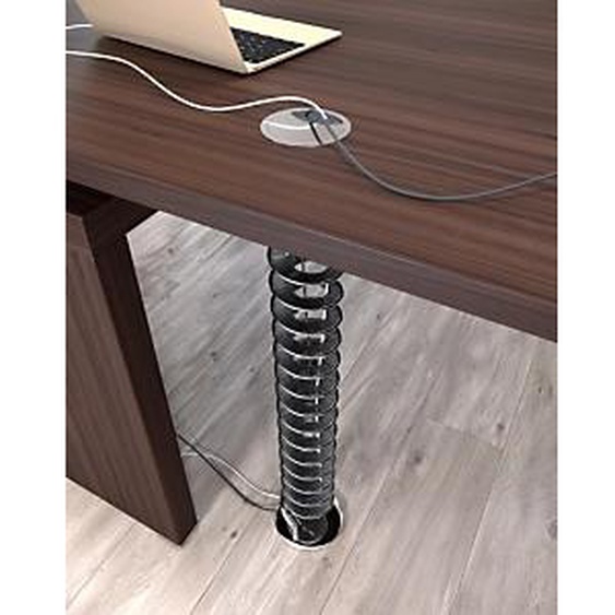 Goulotte extensible Helix passe-câbles, 70 à 110 cm - Chrome