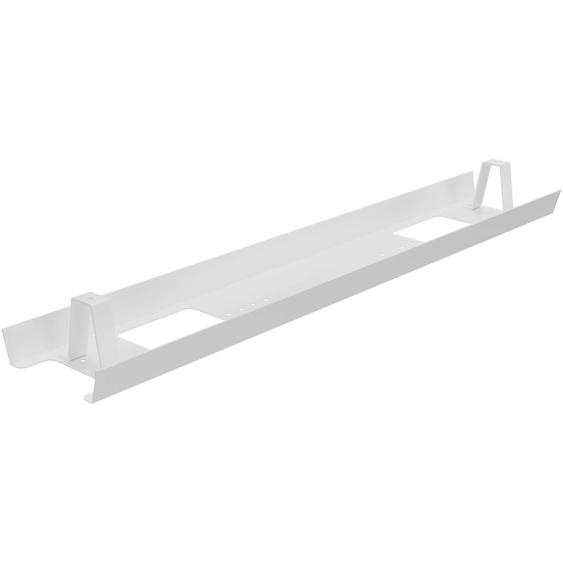 Goulotte métal délectrification horizontale de câbles pour bureau L. 90 cm - Blanc