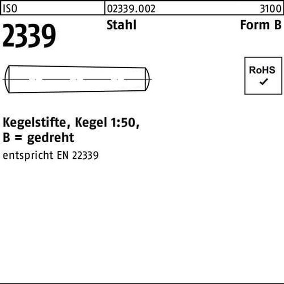 ISO 2339 Goupilles coniques 9S20K B 13 x 60 S 25 pces