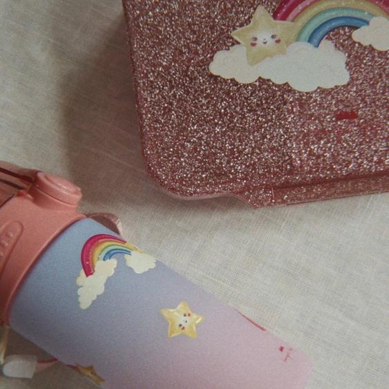 Gourde bouton clic motif plein rose