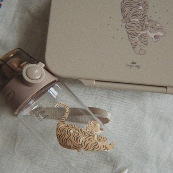 Gourde bouton clic transparente beige