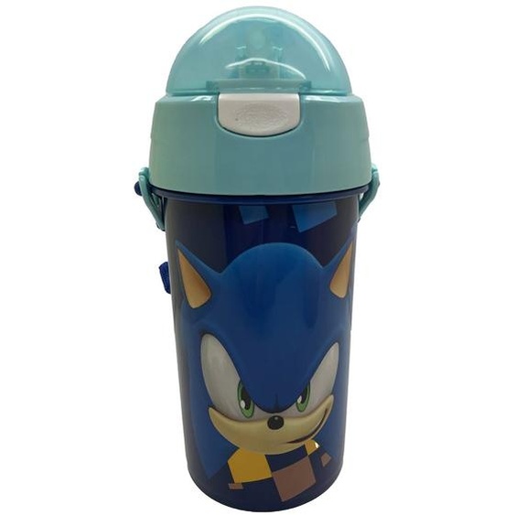 Gourde De Sport 500 Ml Sonic The Hedgehog En Pvc À Sangle Bleu
