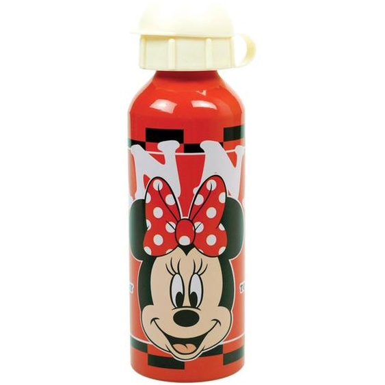 Gourde En Aluminium 520 Ml Minnie Mouse À Bec Tétine Rouge