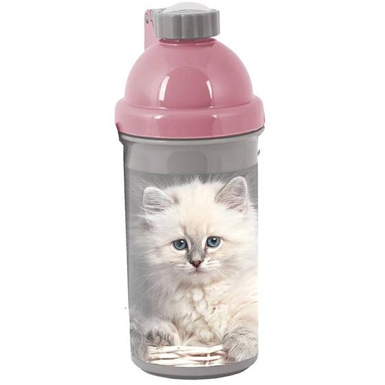 Gourde En Plastique Enfant À Motif Tête De Chat Gris