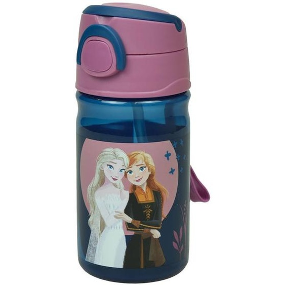 Gourde En Plastique La Reine Des Neiges À Paille 350 Ml Bleu / Mauve
