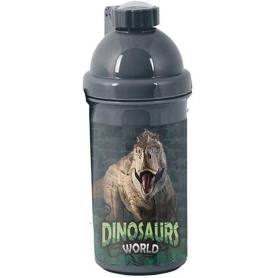 Gourde Enfant En Plastique T-rex Dinosaures World 18 Cm Gris Foncé