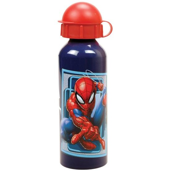 Gourde Enfants Aluminium Spider-man 520 Ml Avec Poignée Spiderman Bleu