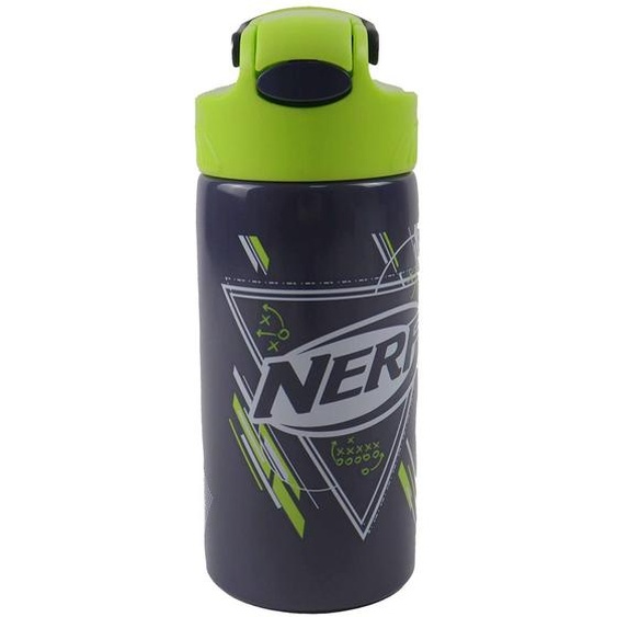 Gourde Inox Nerf 500 Ml – Fermeture À Clapet, Bec Intégré Bleu / Noir / Noir