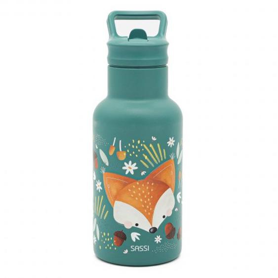 Gourde Pour Enfant En Inox Isotherme Animaux Vert Paon
