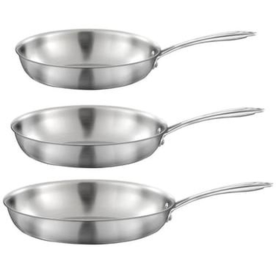 Gourmet - Lot de 3 poêles inox 24-28-32cm