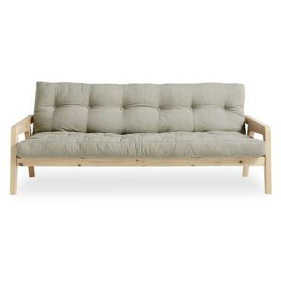 GRAB - Canapé convertible en bois naturel et tissu