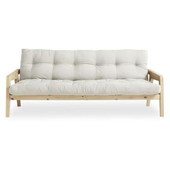 GRAB - Canapé convertible en bois naturel et tissu