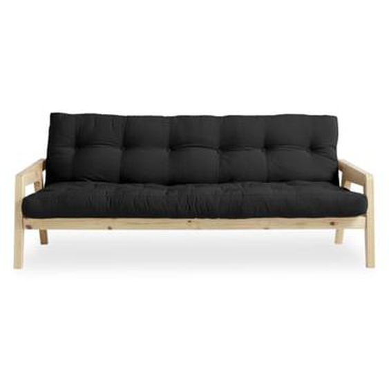GRAB - Canapé convertible en bois naturel et tissu