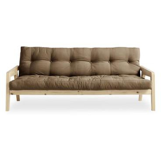 GRAB - Canapé convertible en bois naturel et tissu